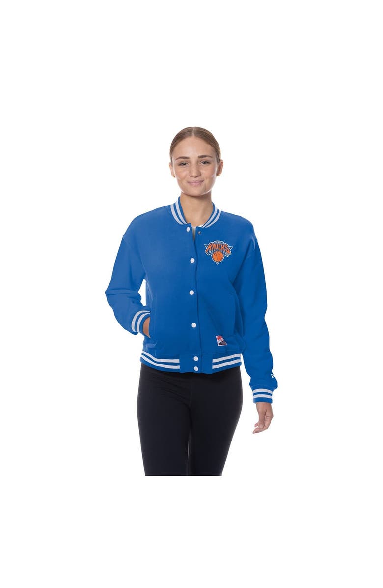 New Era Women's New Era Blue New York Knicks Throwback Full-Snap Jacket, Alternate, color, Blue