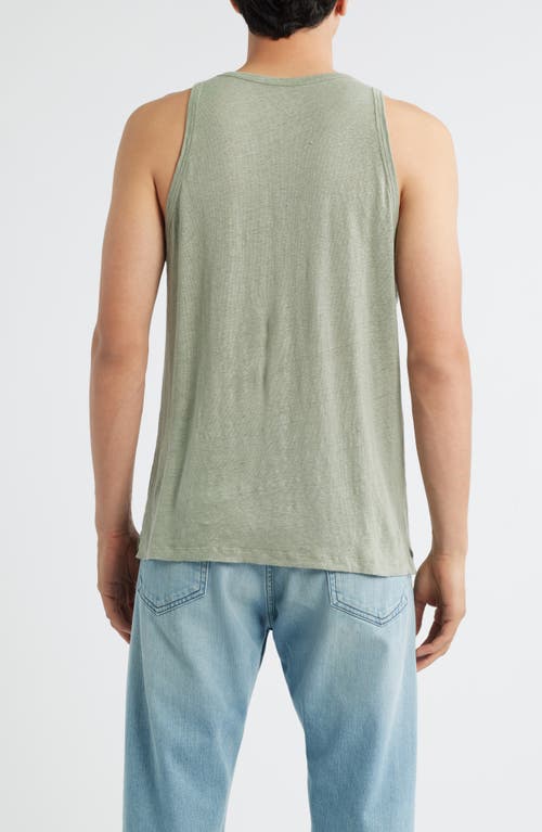 Alex Crane  Linen Tank In Green