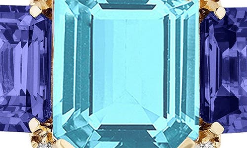 Goshwara Gossip Semiprecious Stone Ring In Blue