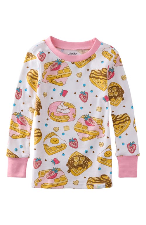 Butterblu Kids' Zen Fitted Organic Cotton Two-piece Pajamas In Pink