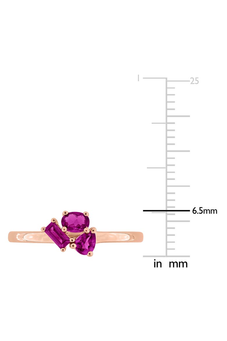 Multiple Cut Rhodolite Cluster Ring, Alternate, color, PINK