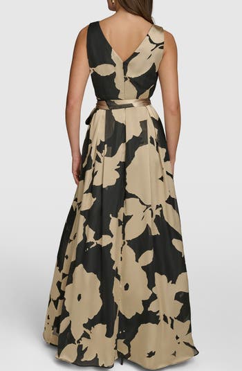 【Donna Karan New York】Floral-Print Faux-Wrap Dress DKDR08424_3_KA5H62C3_K84_ALT3.