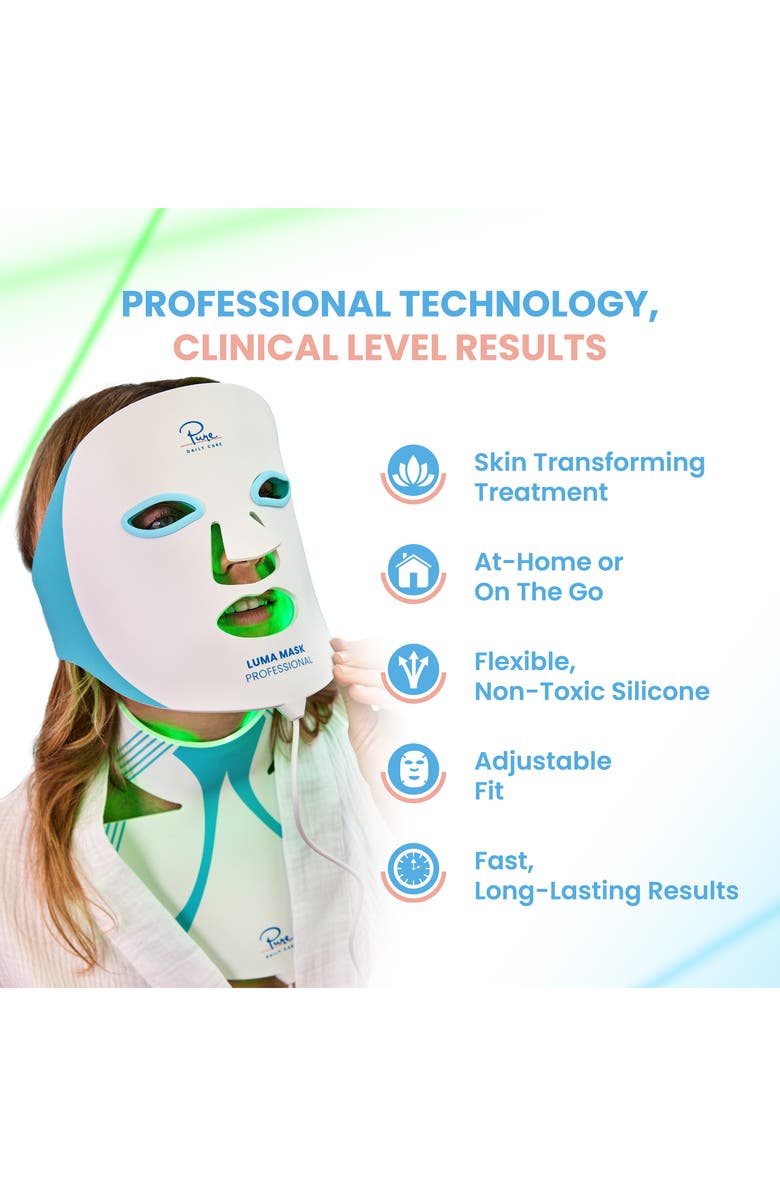 PURE DAILY CARE Luma Mask Professional LED Light Therapy Mask for Face & Neck, Alternate, color,