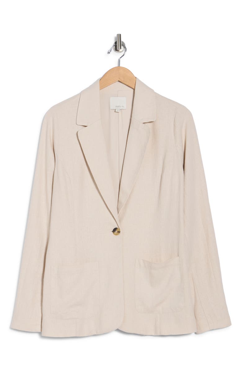 matty m. Bronson Linen Blend Blazer, Main, color, Sand