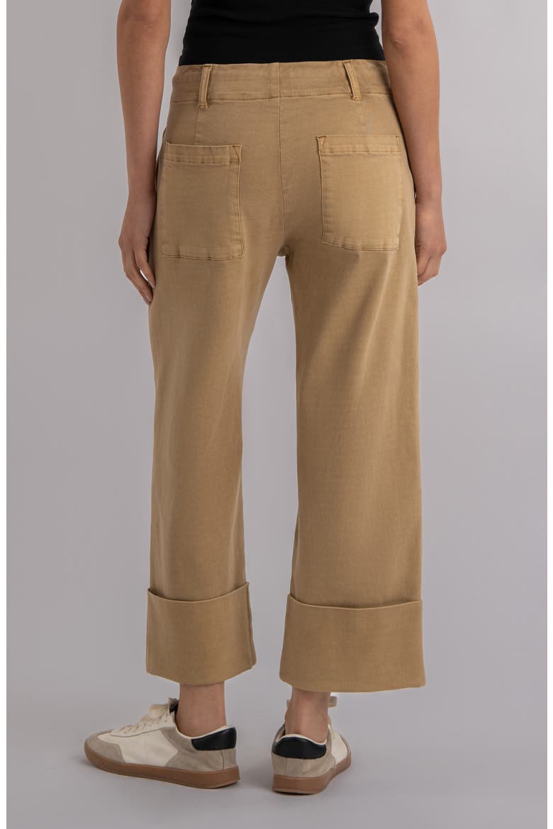 Sienna High Waist Relaxed Straight Leg Twill Pants, Alternate, color, KHAKI