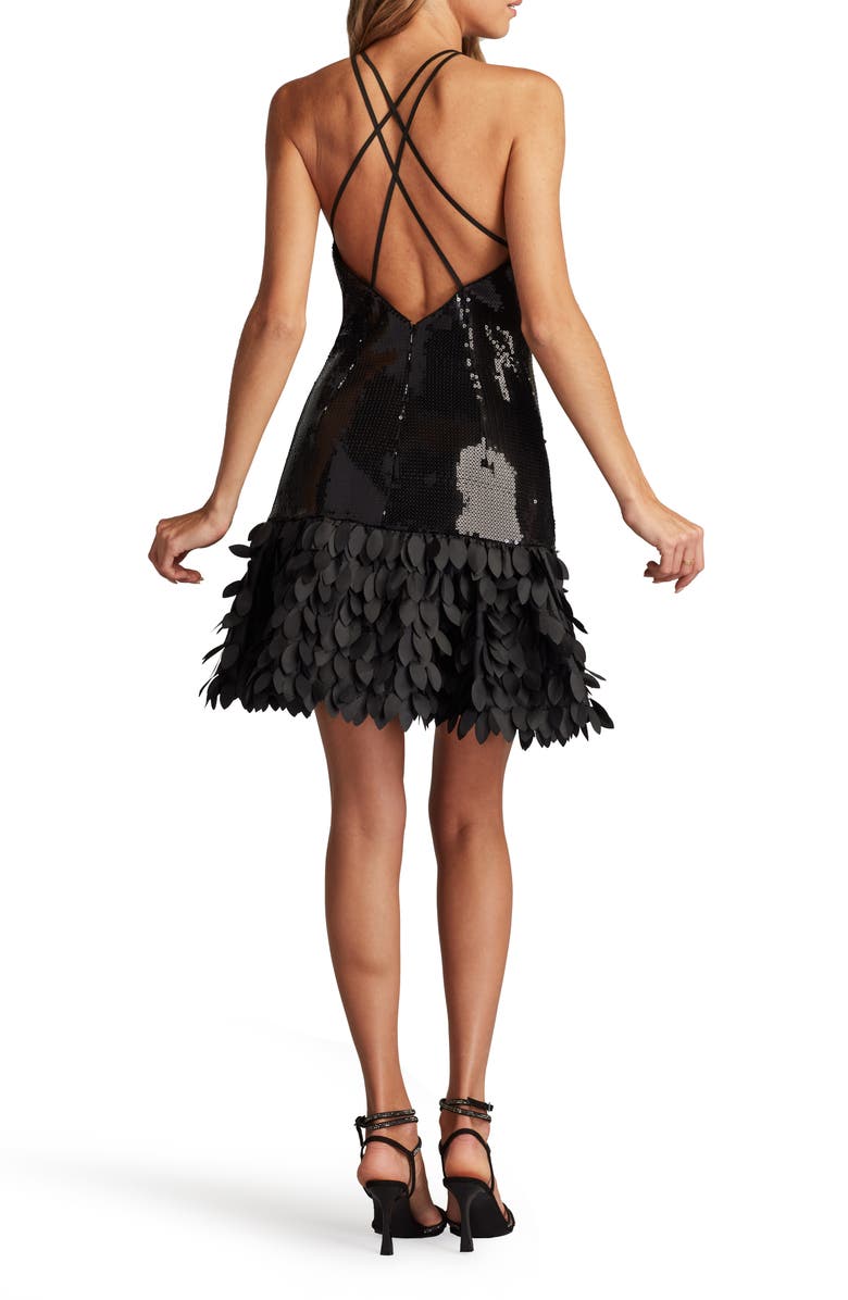 Tadashi Shoji Sleeveless Sequin A-Line Dress, Alternate, color, Black