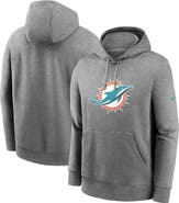 Nike Men's Nike Heather Gray Miami Dolphins Club Logo Pullover Hoodie