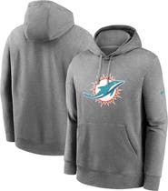Nike Men's Nike Heather Gray Miami Dolphins Club Logo Pullover Hoodie