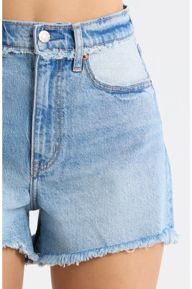 The Knockout High Waist Denim Shorts, Alternate, color, STARRY
