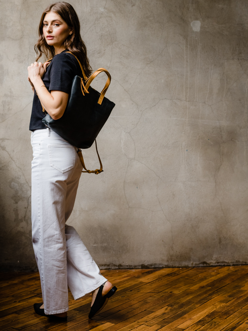 Able Abera Backpack In Black/cognac