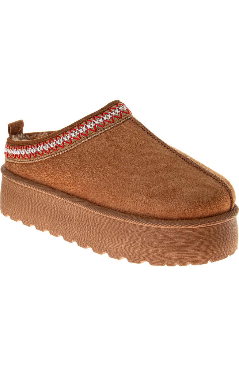 JOSMO Avalanche Faux Fur Lined Platfrom Clog Slipper, Main, color, Chestnut