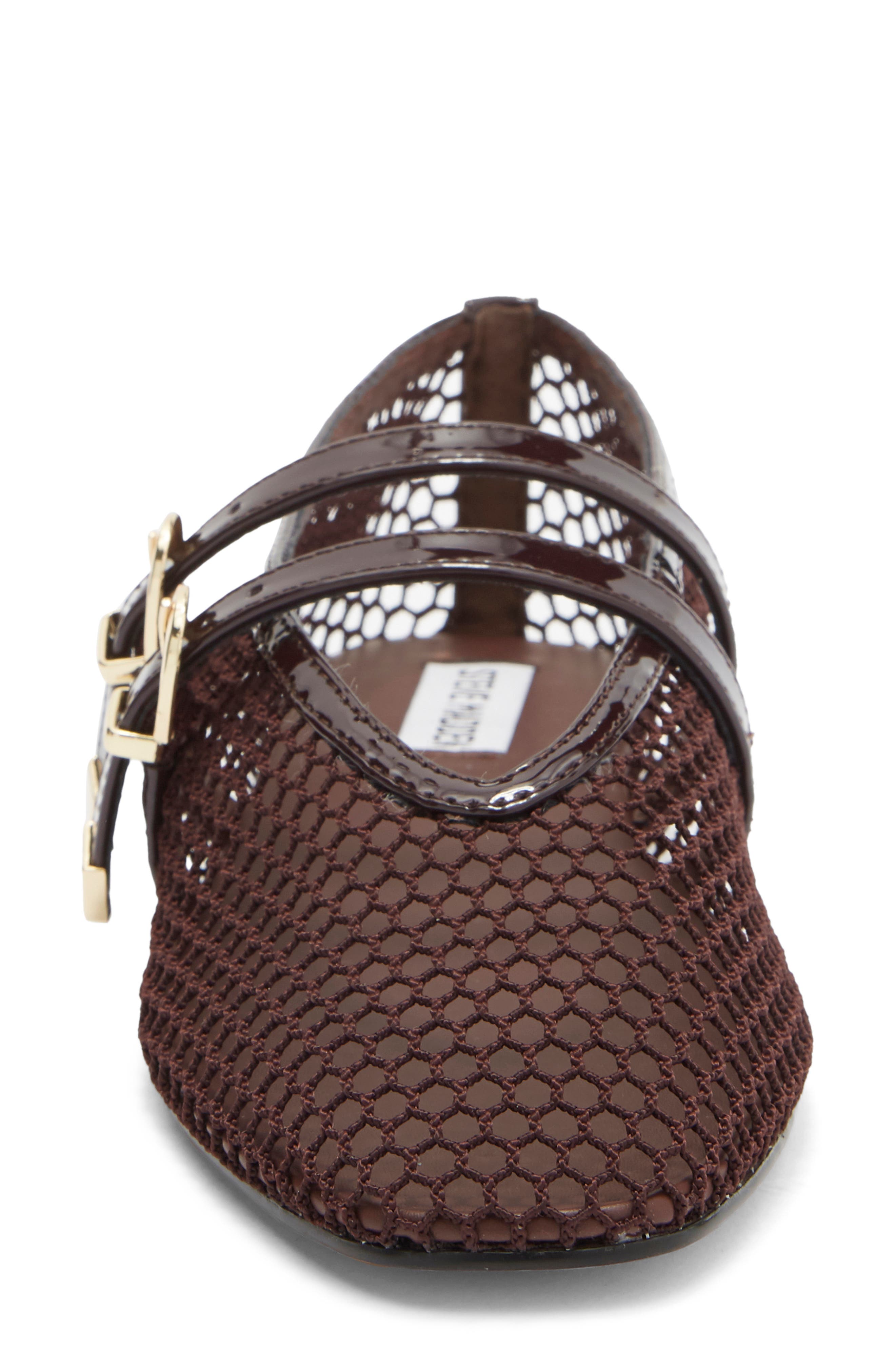 Steve Madden Lissa Mesh Mary Jane Flat, Alternate, color, Brown Multi