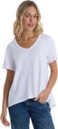 Wilt Deep V-Neck Ruched Sleeve Tee
