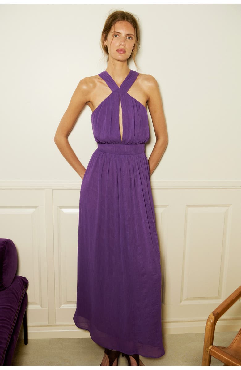 H&M Draped Dress, Alternate, color, Purple