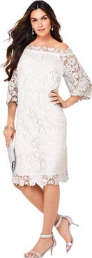 Roaman's Off The Shoulder Lace Dress