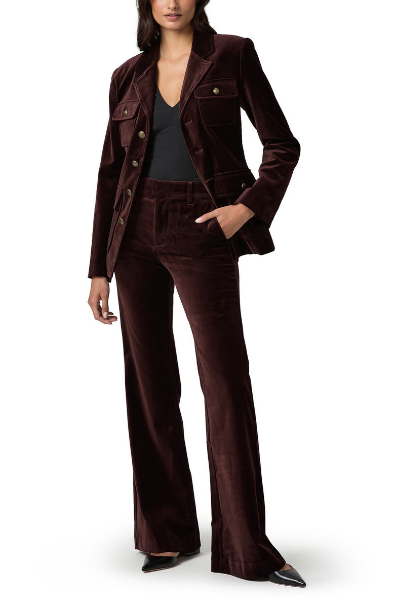 PAIGE Reign Velveteen Blazer, Alternate, color, Aubergine