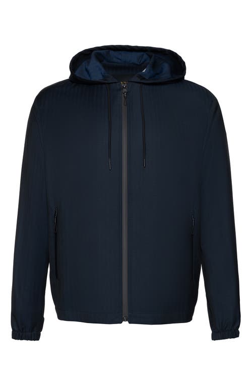 Cardinal of Canada Beckett Water Repellent Hooded Herringbone Wool Rain Coat in Navy Herringbone  product