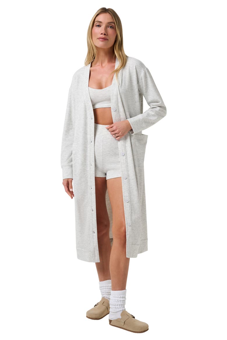 Cloud Long Cardigan, Alternate, color, HEATHER LIGHT GREY