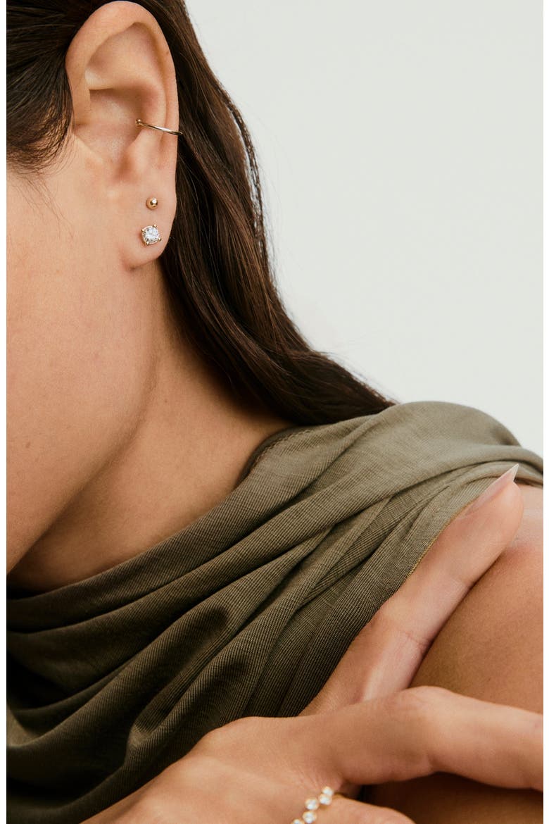 Lab Grown Diamond Round Studs 0.5 TCW, Alternate, color, Yellow Gold