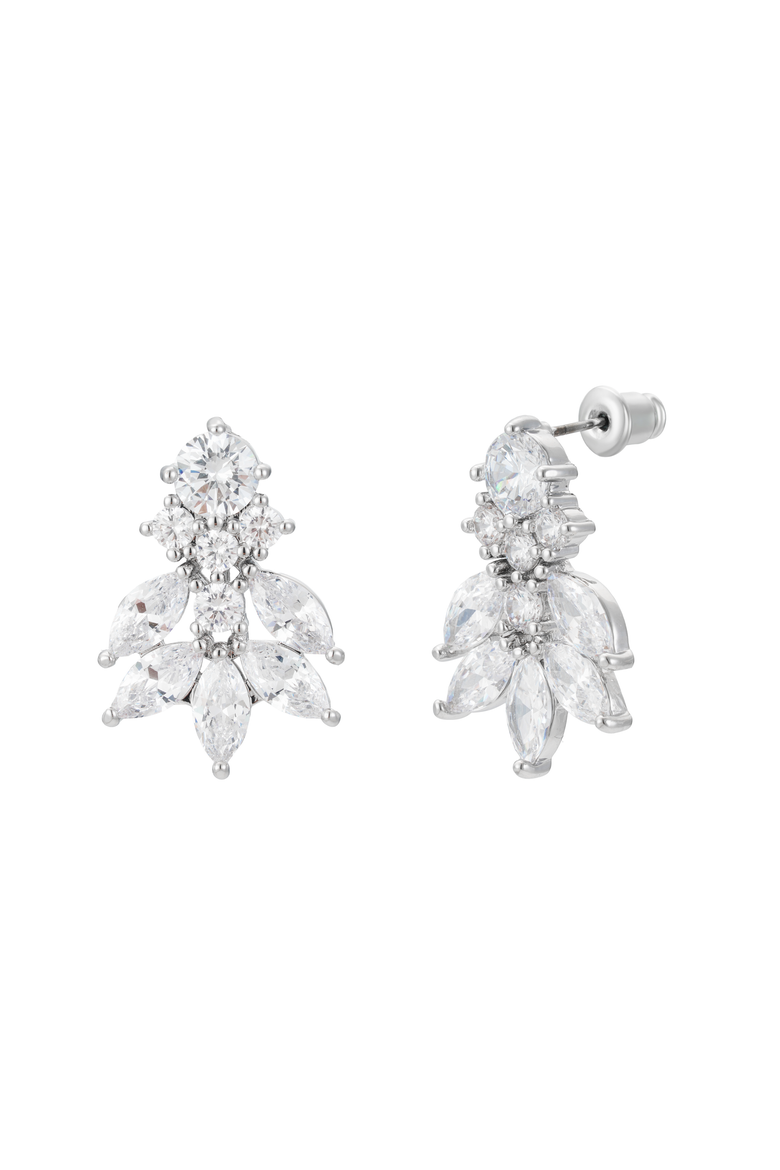 Carla Crystal Stud Earrings, Main, color, Silver