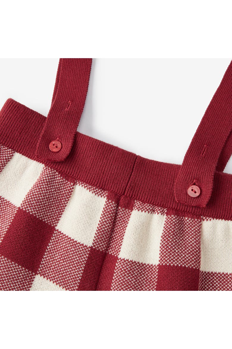 Knit Suspender Pants, Alternate, color, Red Gingham