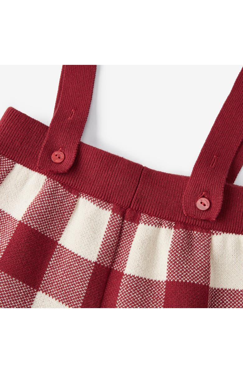 Milkbarn Knit Suspender Pants, Alternate, color, Red Gingham