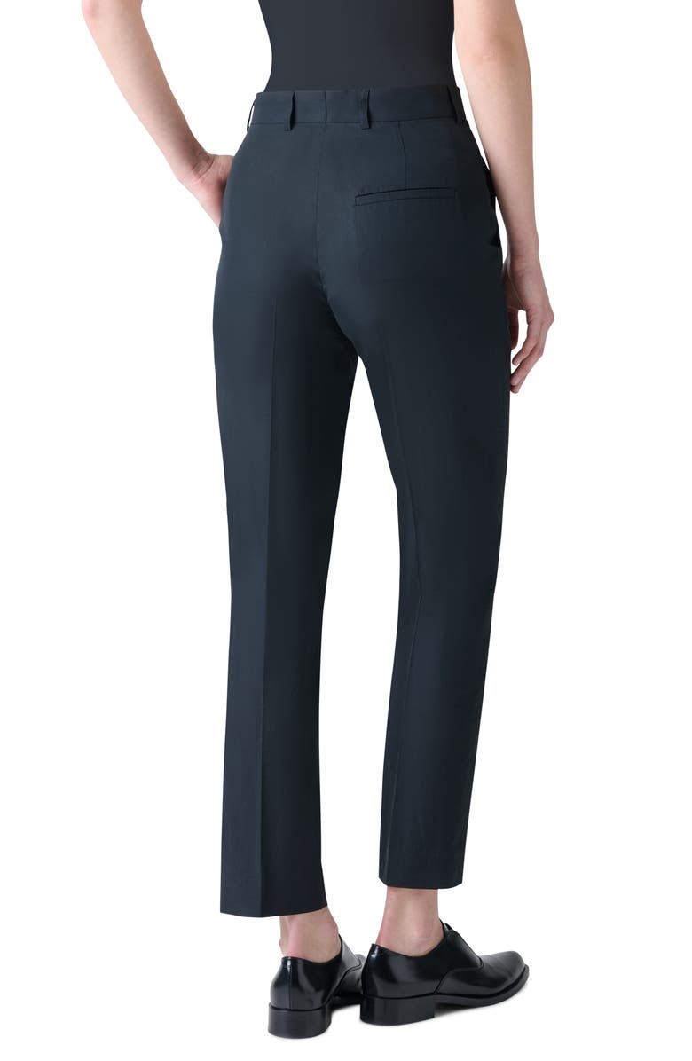 Akris Flavin Cotton Poplin Ankle Pants, Alternate, color, Black