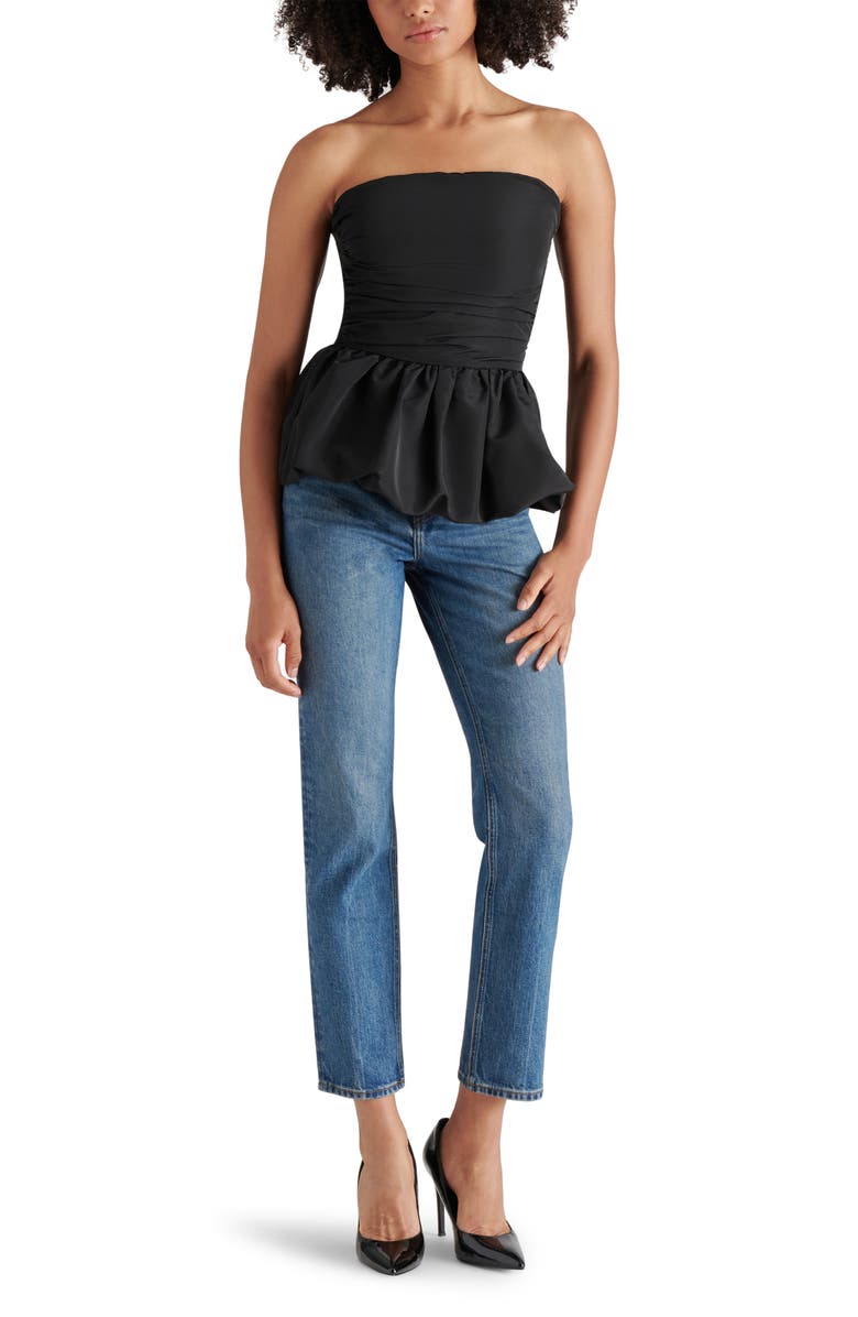 Steve Madden Amari Strapless Peplum Top, Alternate, color,