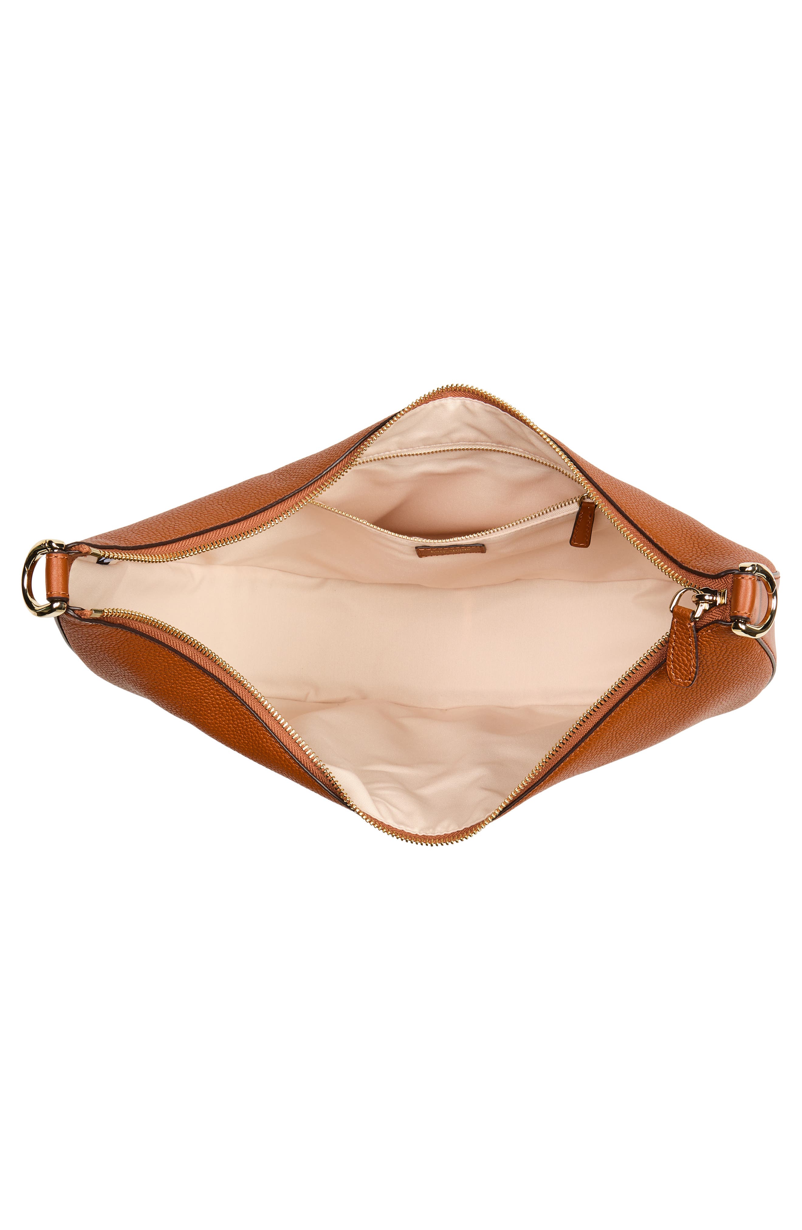 large duo pebbled leather crossbody bag, Alternate, color, SOUTHWEST DESERT