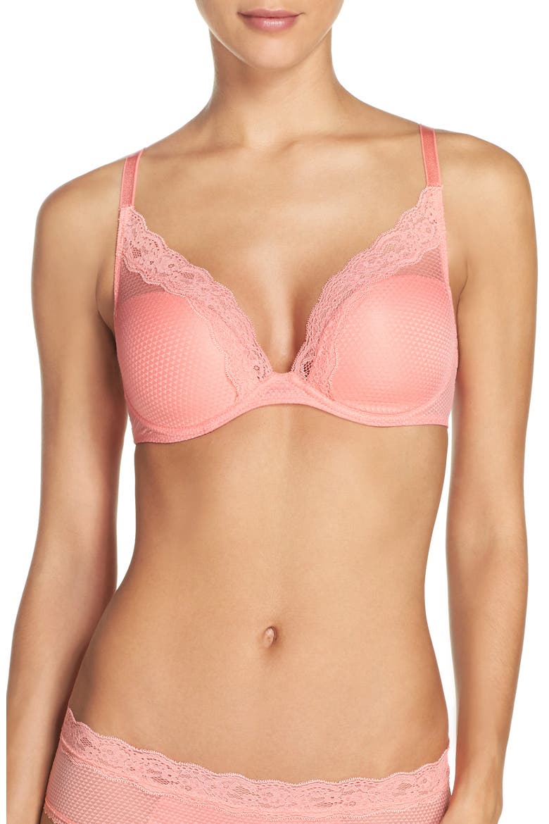 'Brooklyn' Underwire T-Shirt Bra, Main, color, GRAPEFRUIT