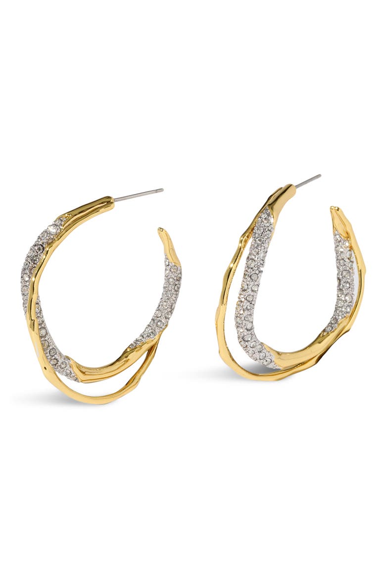 Solanales Crystal Pavé Twisted Hoop Earrings, Alternate, color, CRYSTALS
