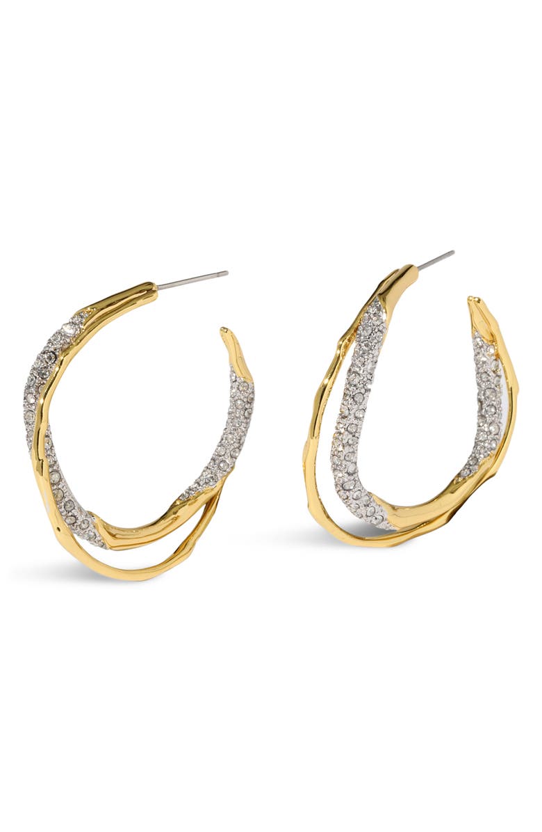 Alexis Bittar Solanales Crystal Pavé Twisted Hoop Earrings, Alternate, color, Crystals