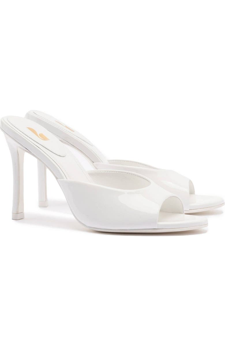 Larroudé Jasmine Hi Mule In White Leather, Alternate, color, White