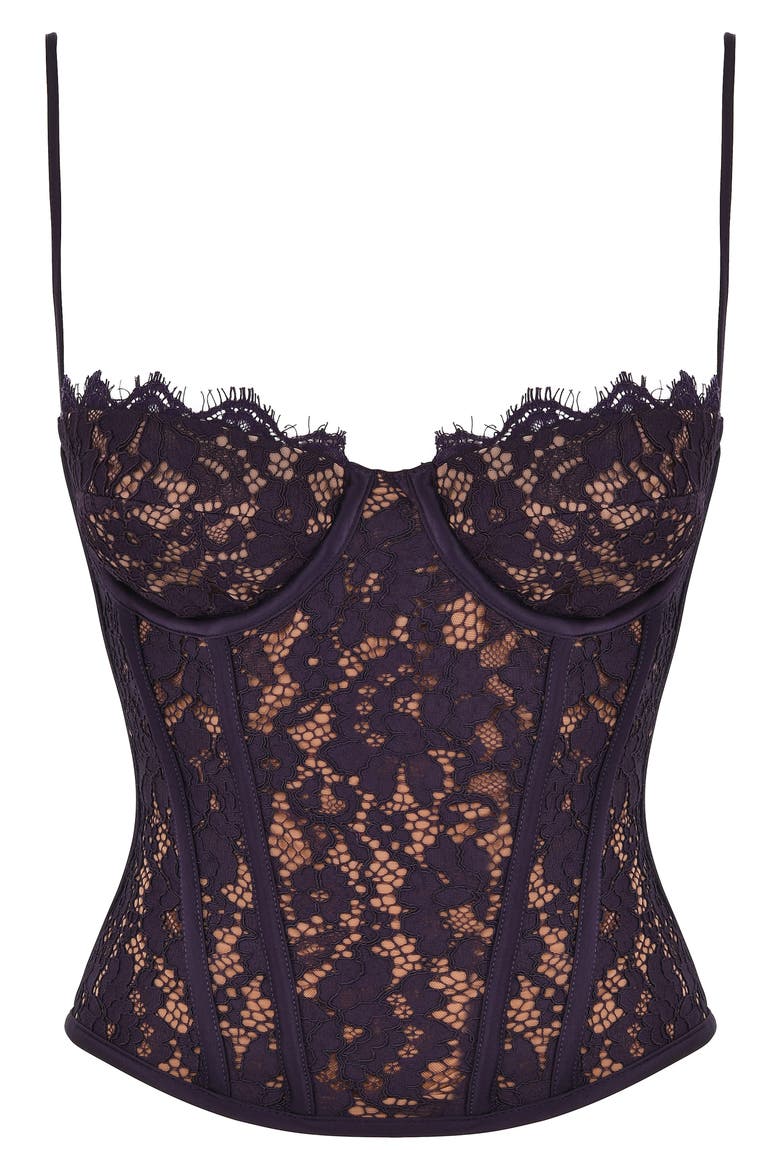 Mila Underwire Corset Camisole, Alternate, color, NIGHTSHADE