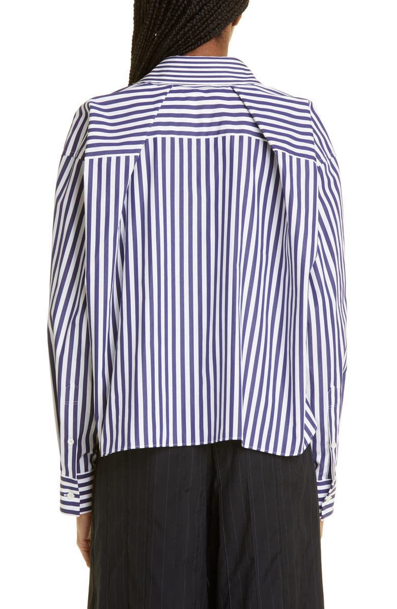 Sacai Thomas Mason Cotton Poplin Button-Up Shirt, Alternate, color, 