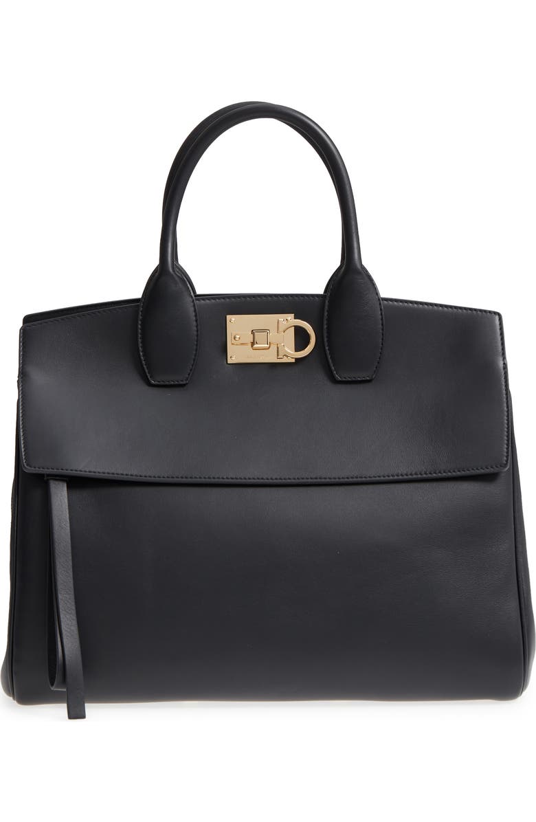 FERRAGAMO Salvatore Ferragamo Studio Calfskin Leather Top Handle Tote, Main, color,