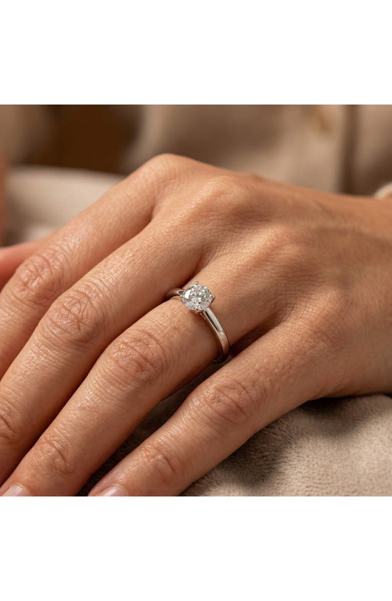 Bliss Diamond Certified 2ct Lab Grown Diamond Thin Solitaire Engagement Ring 14k Gold, Alternate, color, 14K White Gold