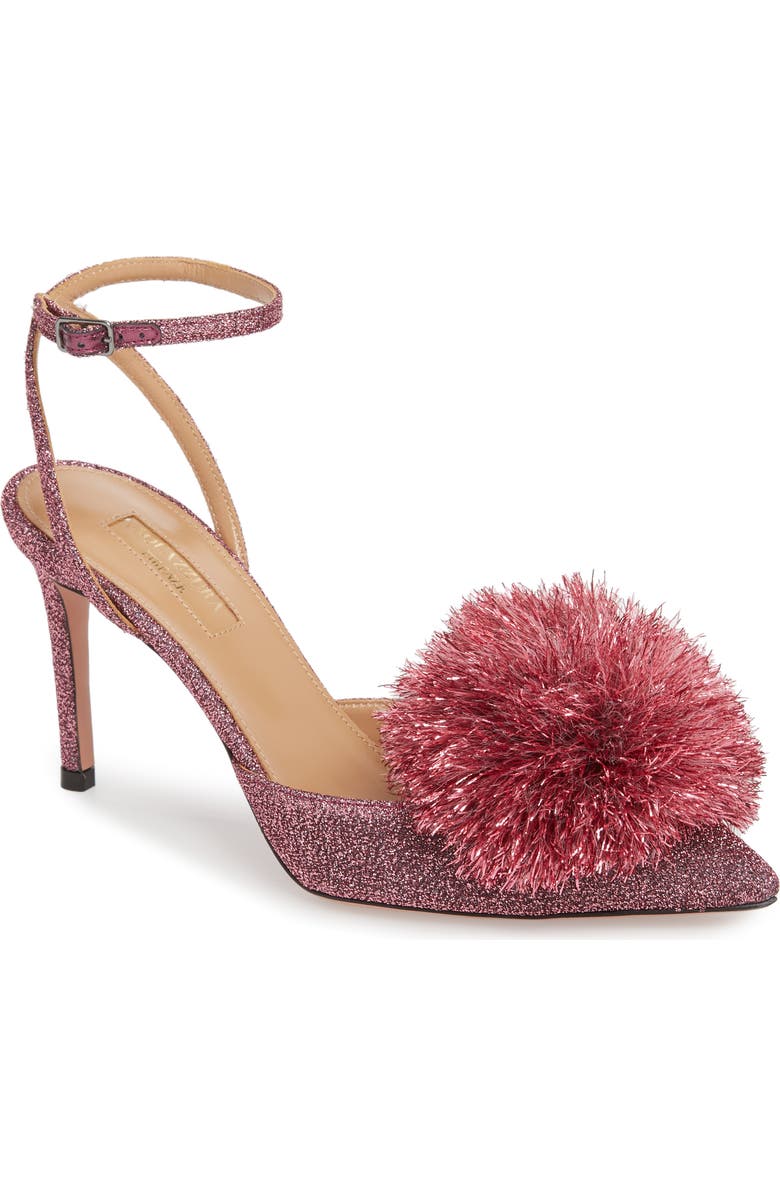 Aquazzura Powder Puff Ankle Strap Pump, Main, color,