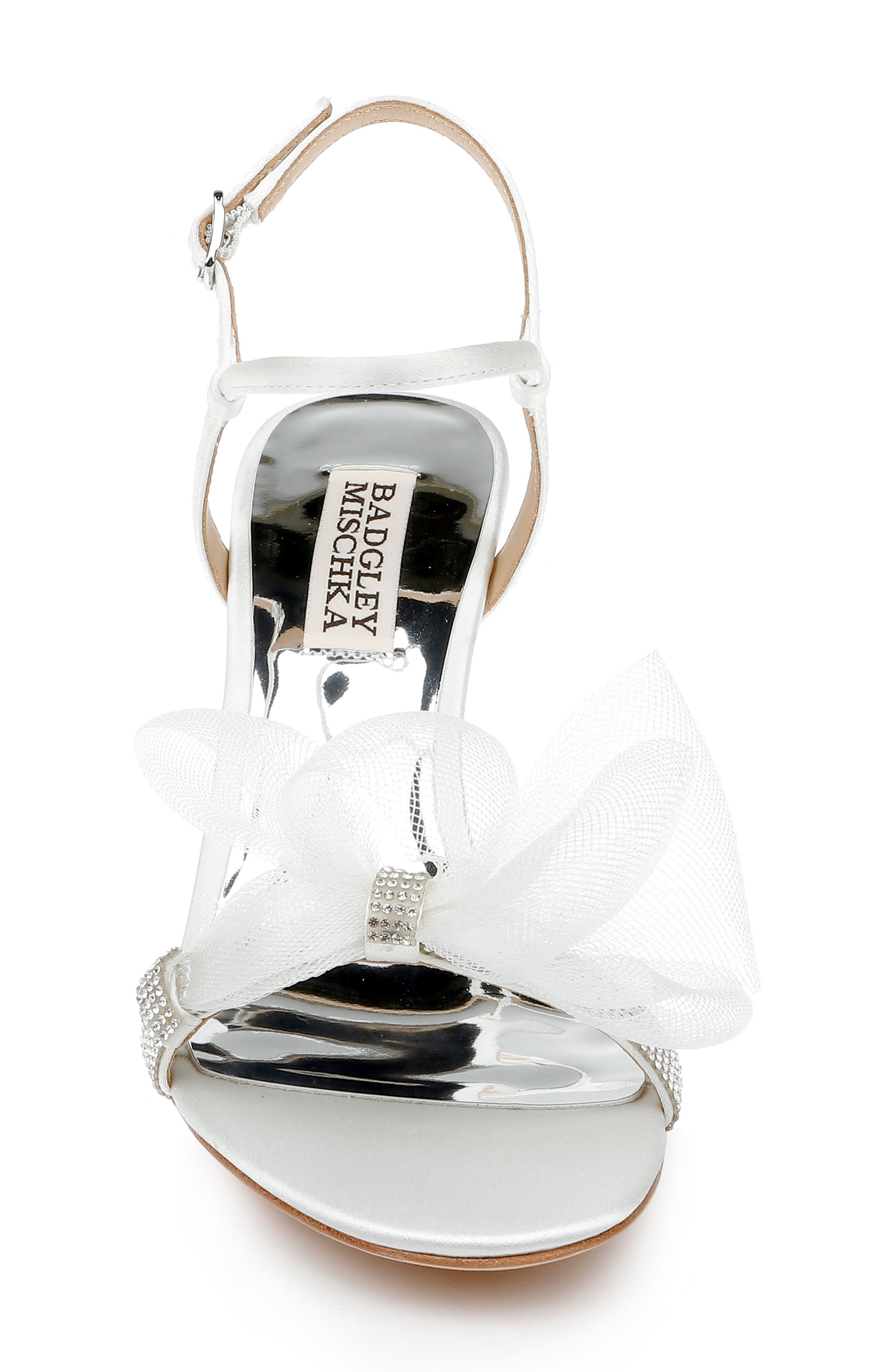 Janie Embellished Tulle Sandal, Alternate, color, SOFT WHITE SATIN