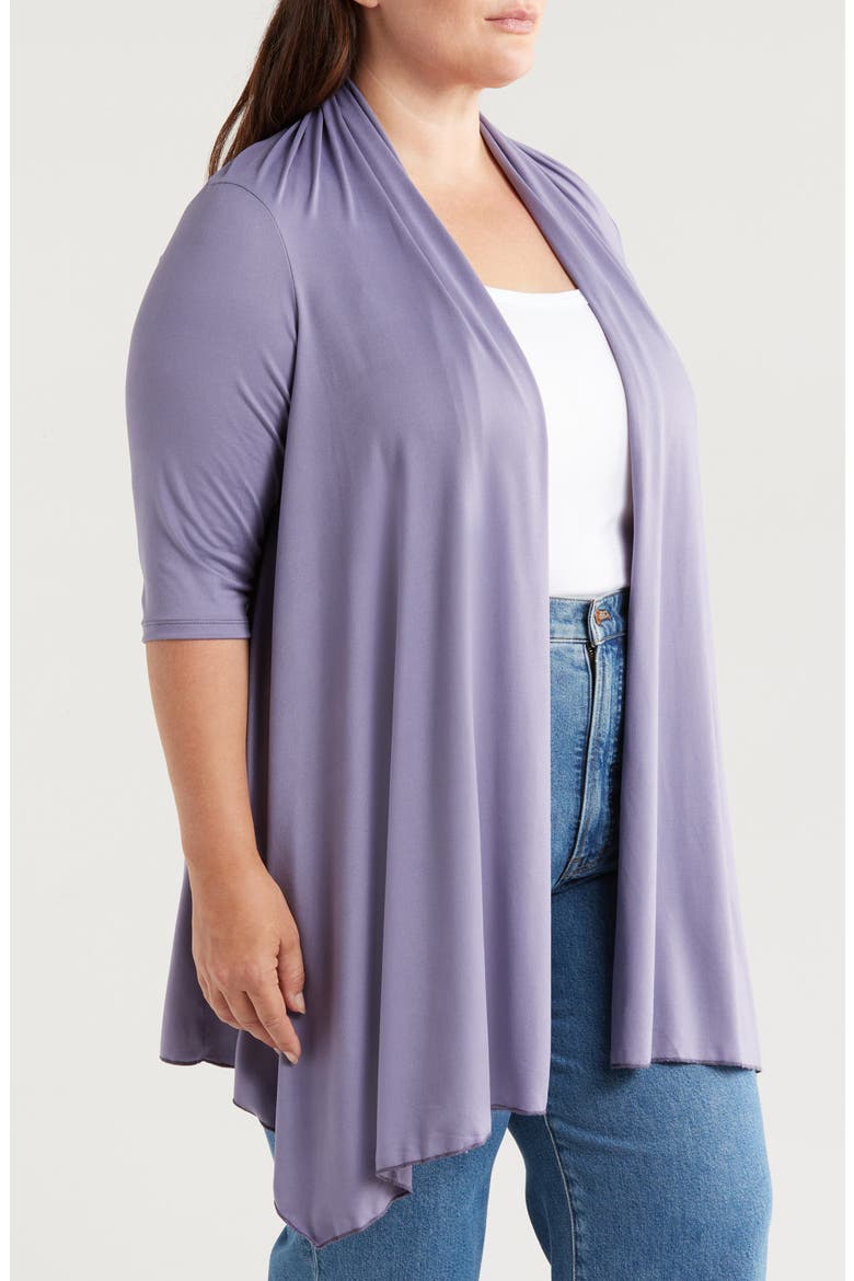 Open Front Long Cardigan, Alternate, color, MAUVE
