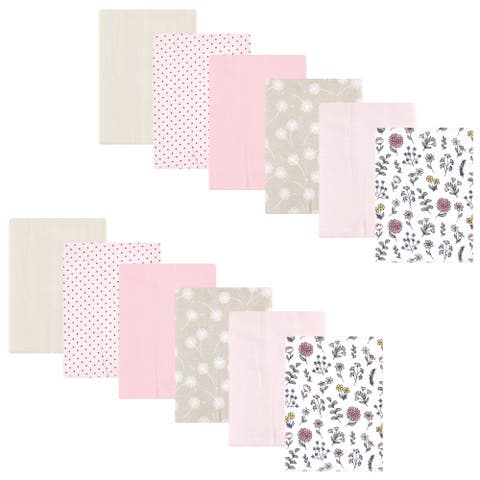 Absorbent Cotton-Poly Flannel Burp Cloths 12-Count