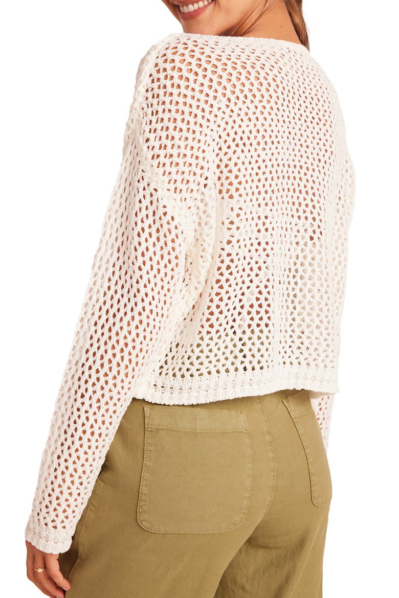 Open Stitch Drop Shoulder Sweater, Alternate, color, OFF WHITE