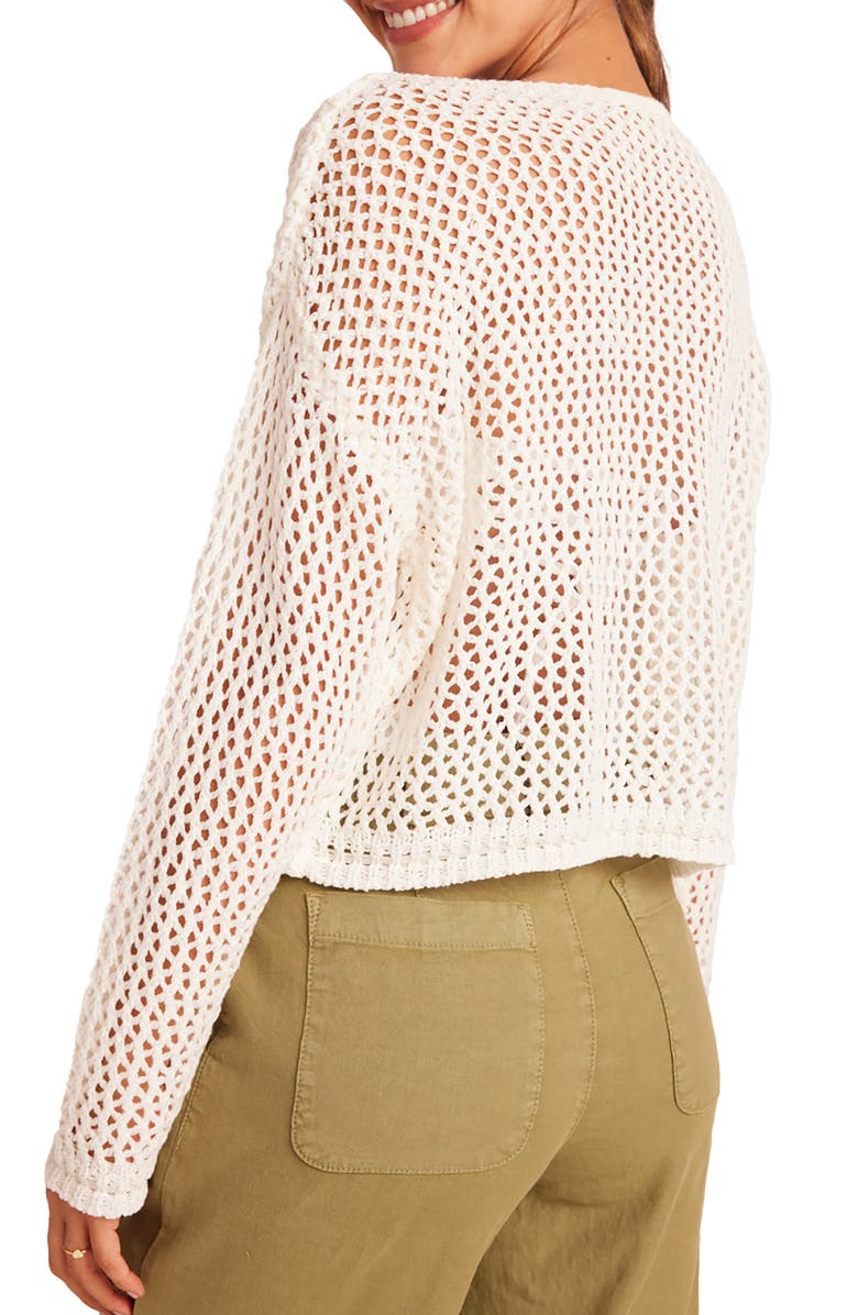 Bella Dahl Open Stitch Drop Shoulder Sweater, Alternate, color, Off White