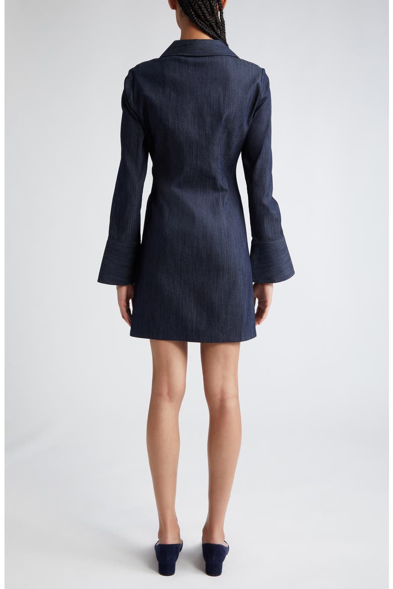McKenna Twist Front Long Sleeve Denim Minidress, Alternate, color, INDIGO