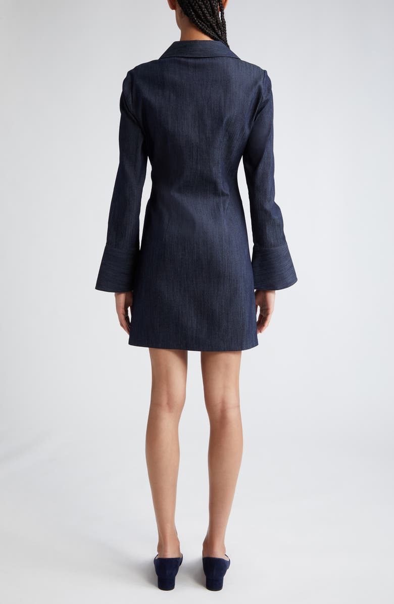 Cinq à Sept McKenna Twist Front Long Sleeve Denim Minidress, Alternate, color, Indigo