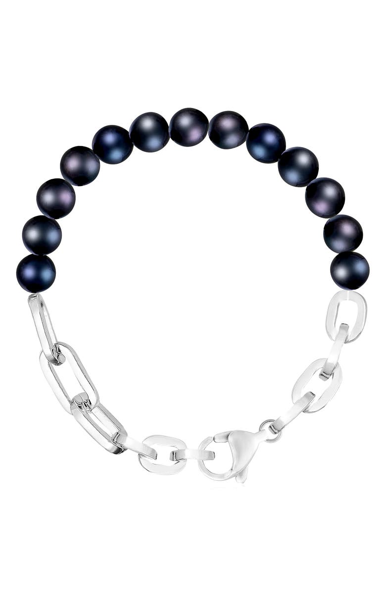 SPLENDID PEARLS Freshwater Pearl & Chain Bracelet, Main, color, 