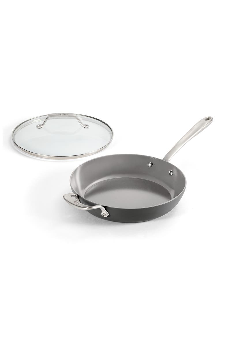 HA1 Ceramic Nonstick 10.5-Inch Fry Pan with Lid, Main, color, GRAY