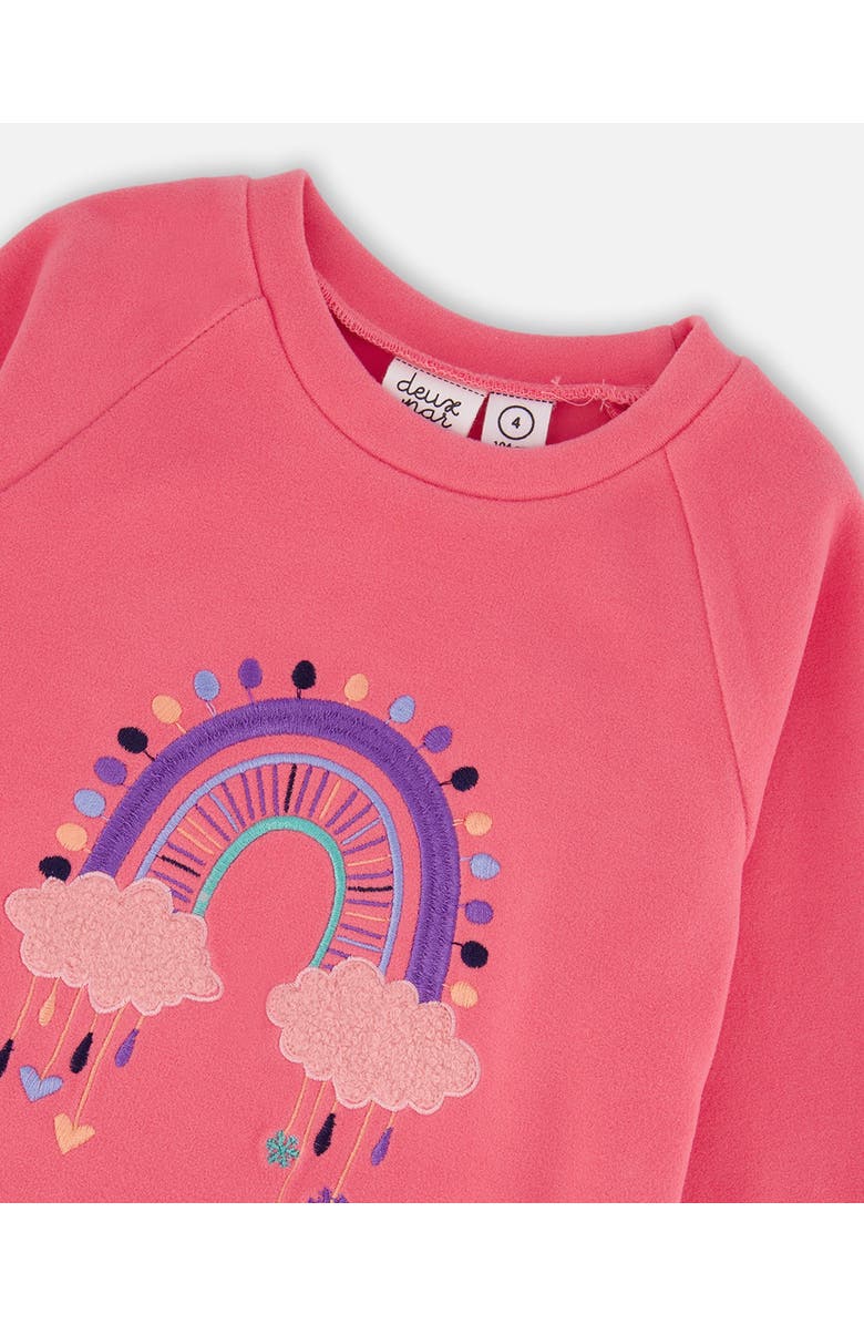 Deux par Deux Super Soft Tunic Tee with Embroidery, Alternate, color, Candy Pink