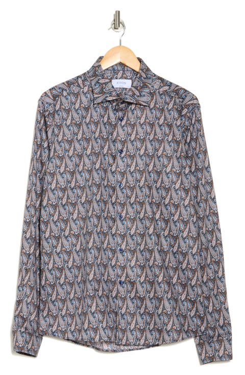 Super Slim Paisley Cotton Dress Shirt