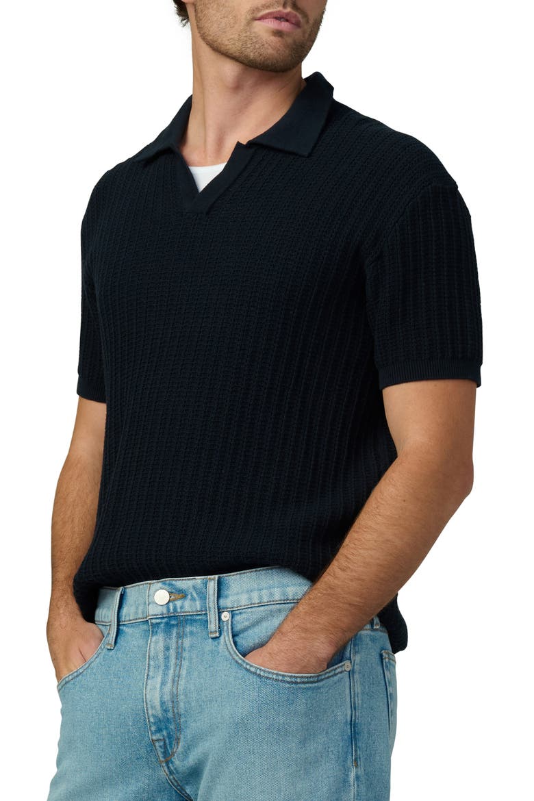 Textured Johnny Collar Polo, Alternate, color, TRUE NAVY